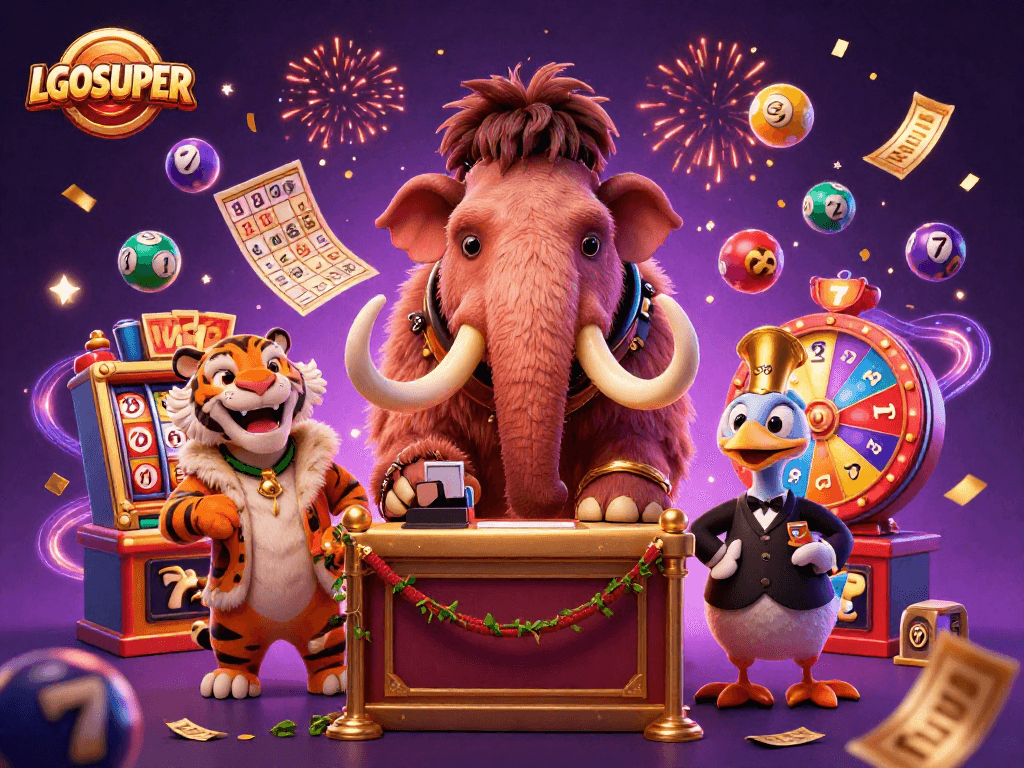 Engage with slots at LGOSUPER while experiencing a vibrant casino scene showcasing colorful elements.