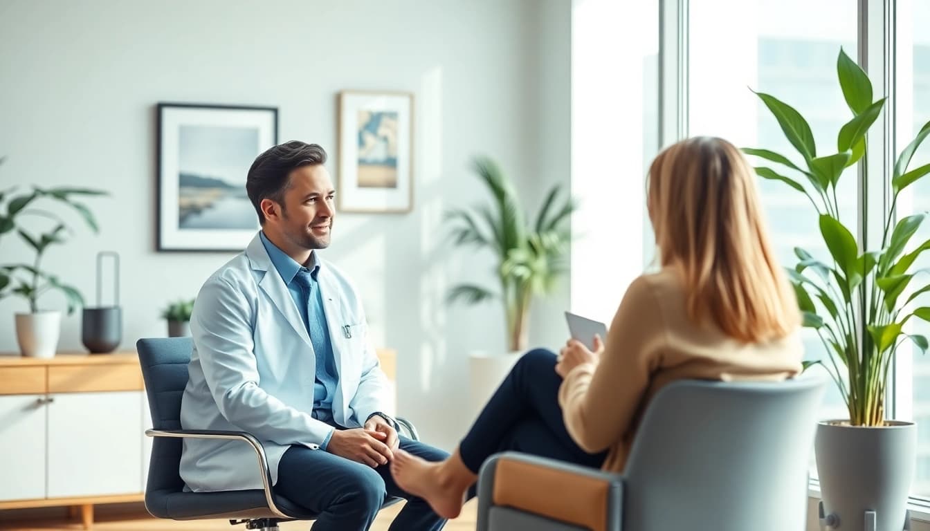 Best psychiatrist dubai consulting in a serene office space promoting mental wellness.