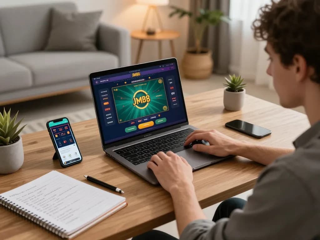 Engage with jmb88 live dealer game in a stylish home setting for strategic online gaming.