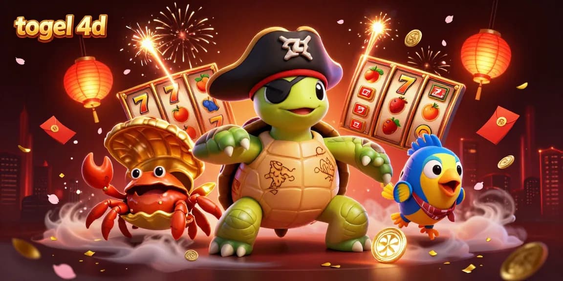 Engaging togel 4d promotional illustration showcasing a vibrant casino theme with characters and elements.