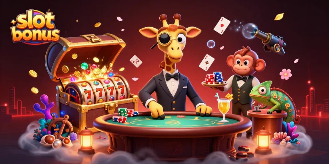 Engage with the slot bonus at an exciting online gaming scene featuring vibrant characters and dynamic play.