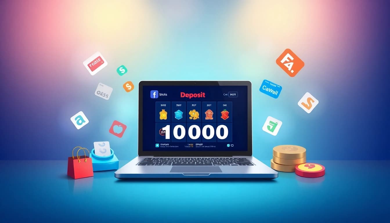 Slot deposit 1000 interface showcasing online gambling and payment methods.