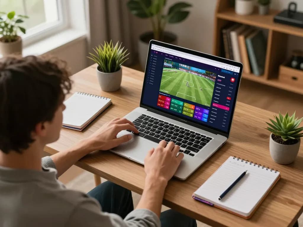 Engaging in online betting on Keonhacai with a focused setup, showcasing strategic preparation and live odds.