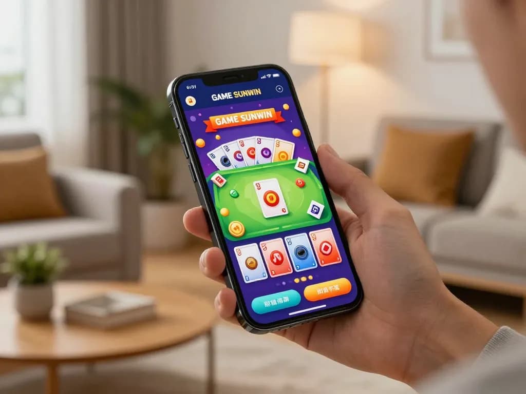 Engaging gameplay on GAME SUNWIN app displayed on a smartphone, showcasing online gambling excitement
