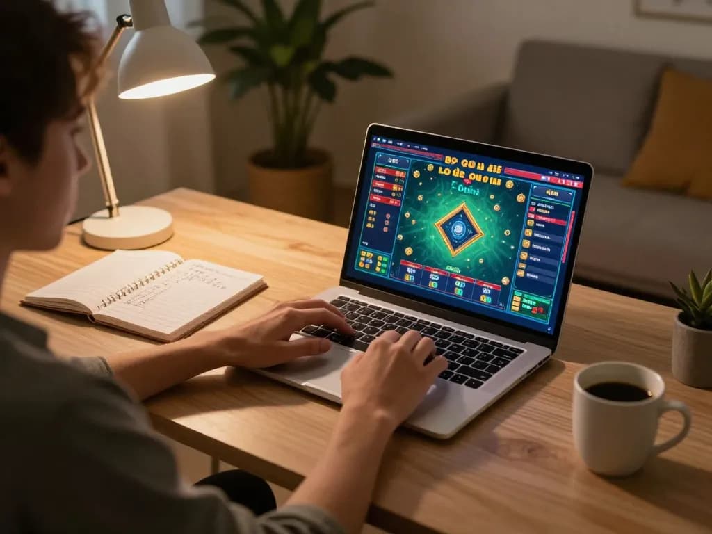 Lô đề online gameplay setup with a player engaged in strategic betting in a cozy home environment.