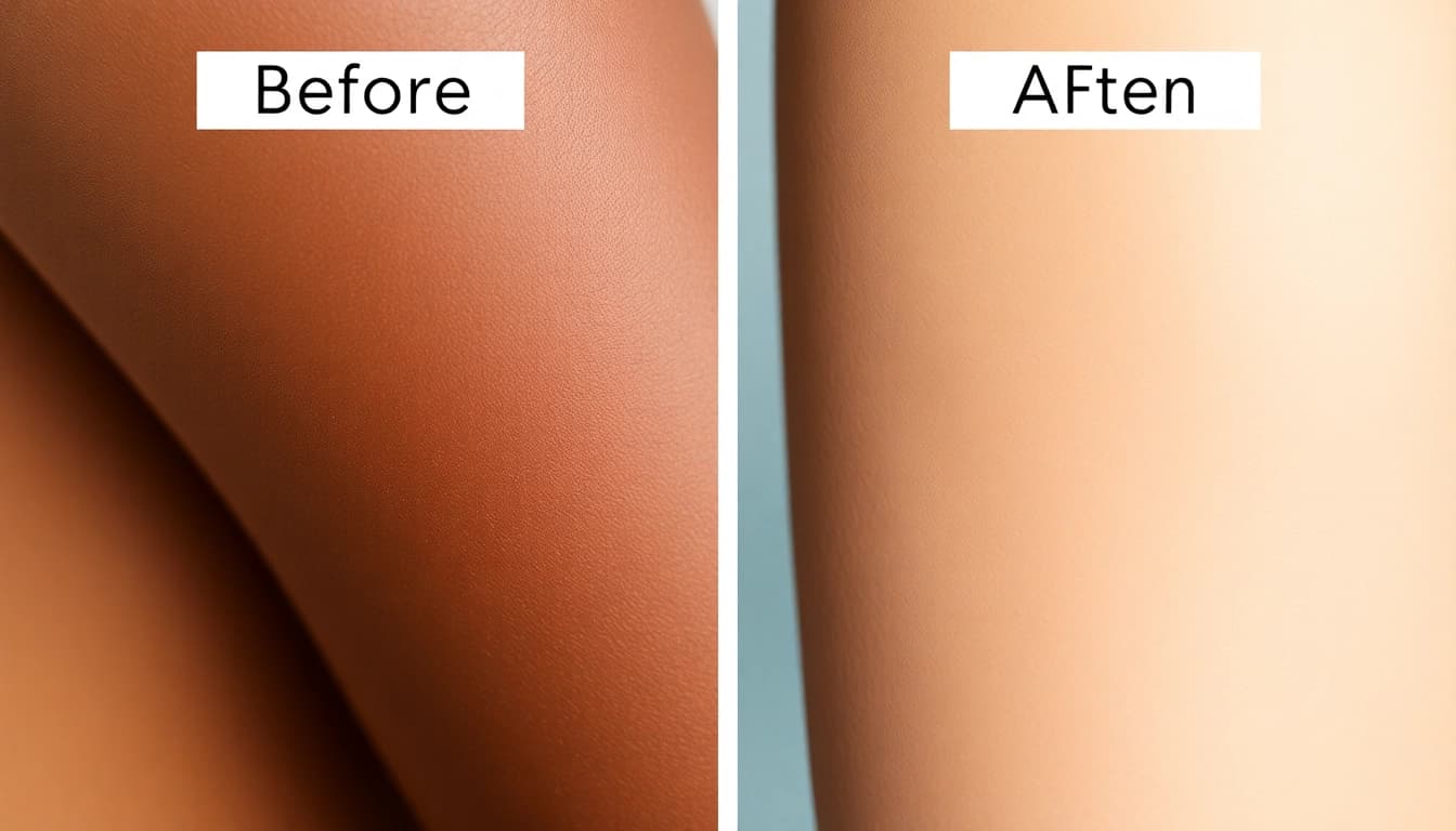 ND Yag laser before and after results on underarm hair removal, showcasing hair reduction and skin smoothness.