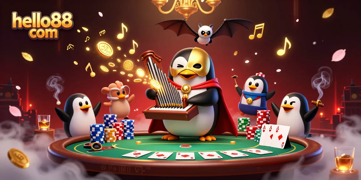 Engage with the vibrant experience of hello88 com through this lively 3D casino illustration.