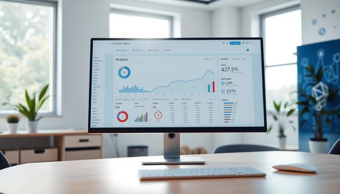 Track SEO performance easily with this professional SEO Rank Tracker interface showcased on a modern computer.