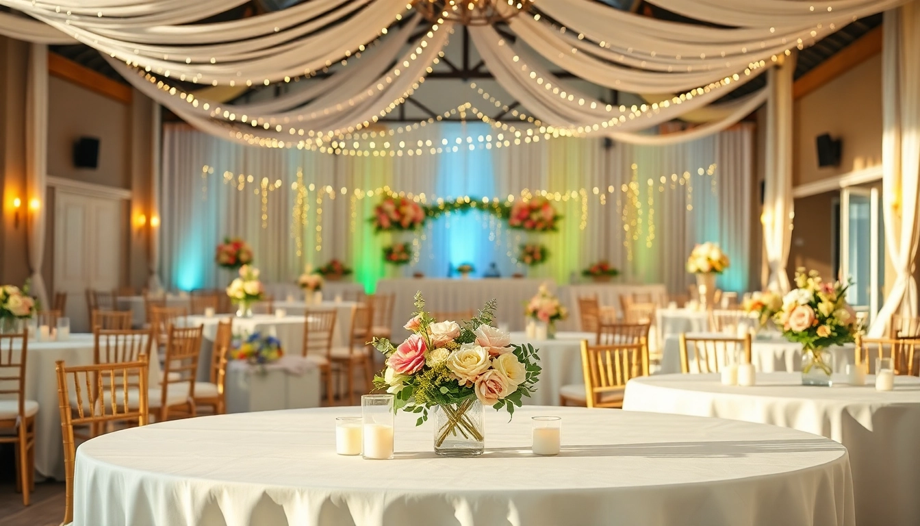 Elegant wedding setup featuring stylish Event Rentals in a beautifully decorated venue.