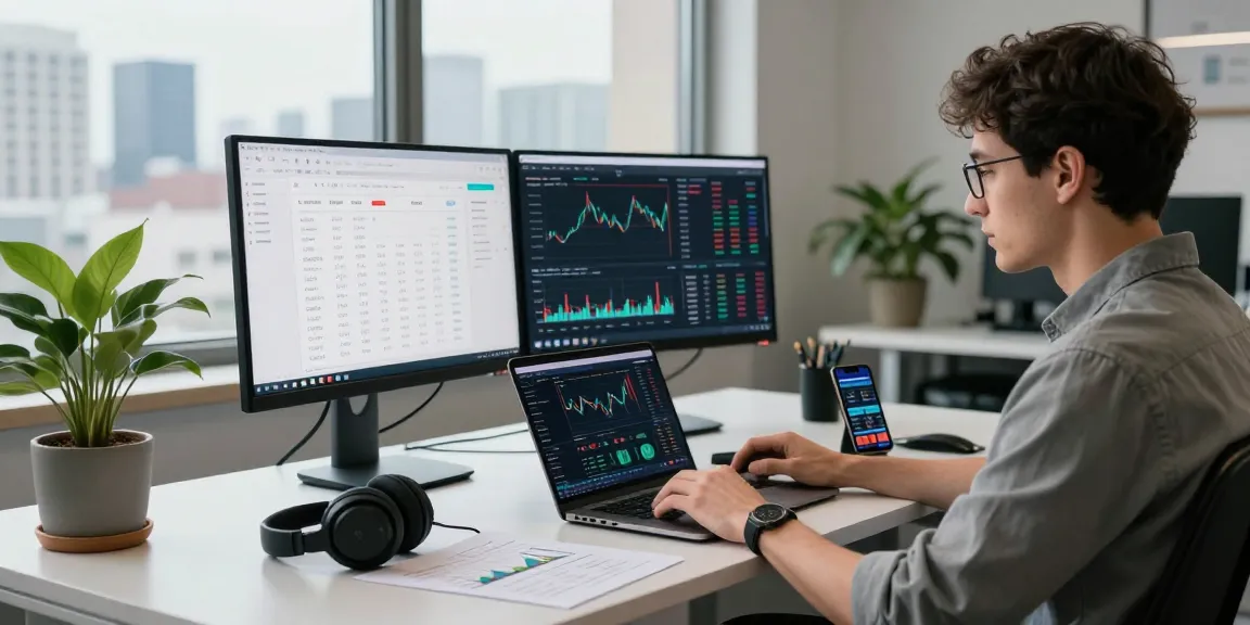 使用股指回测数据接口的金融科技开发人员在现代办公环境中进行实时市场分析。