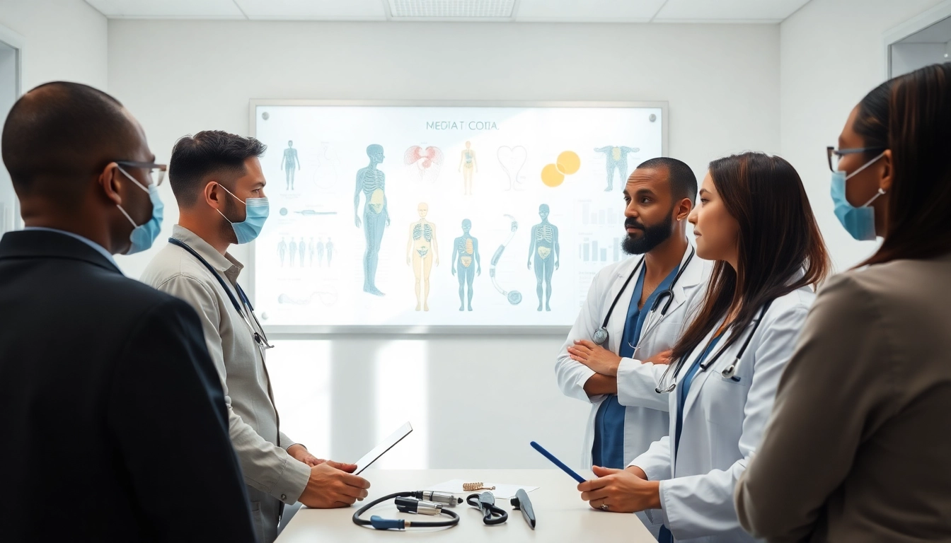 Scena che illustra il significato di eterologa, con specialisti medici in discussione.