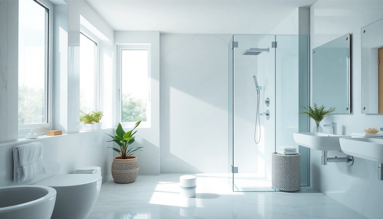 Enhance your home with elegant showers au, featuring a luxurious glass-enclosed design and modern fixtures.