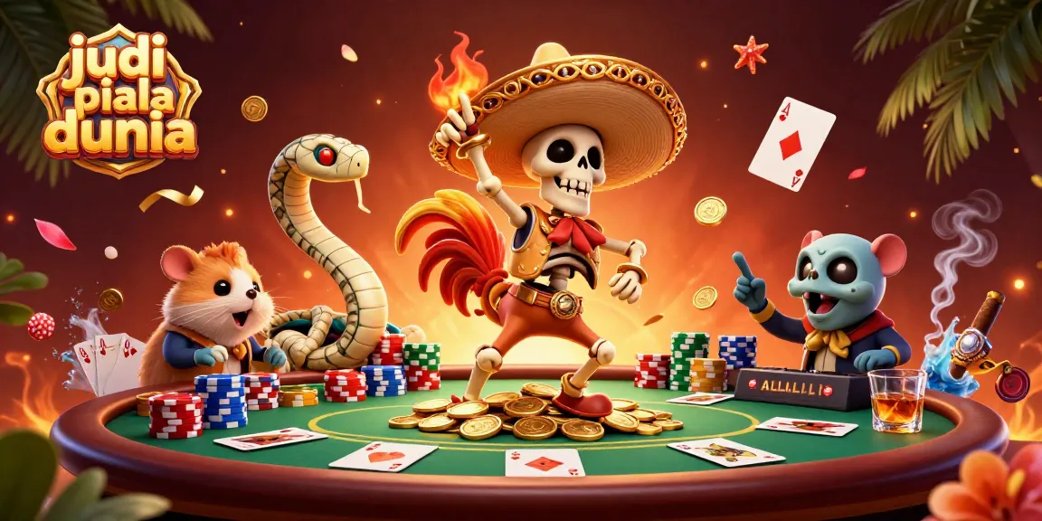 Experience thrilling judi piala dunia excitement with a vibrant 3D casino illustration.