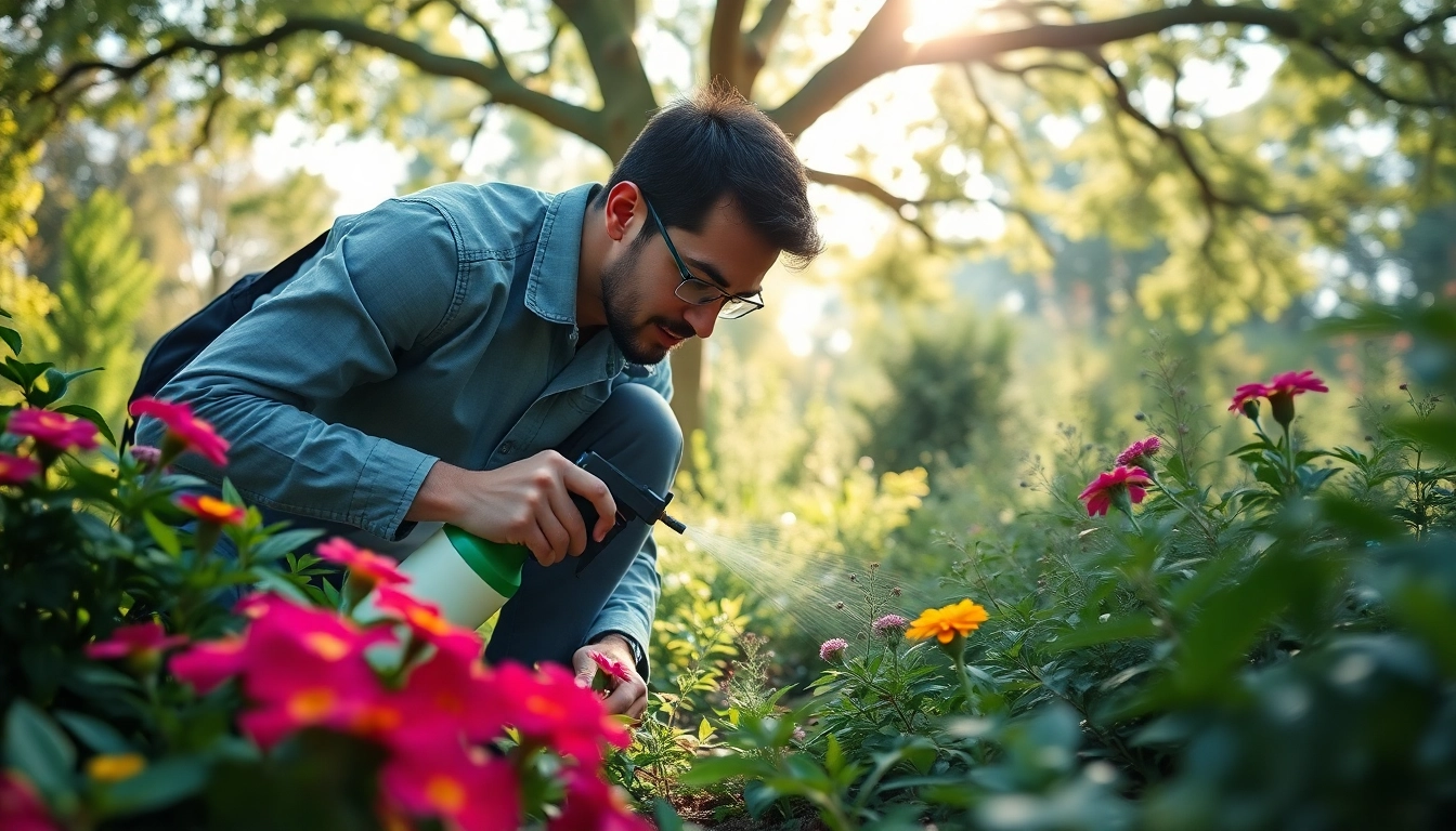 Implementing an environmentally friendly bug service in a beautiful garden setting