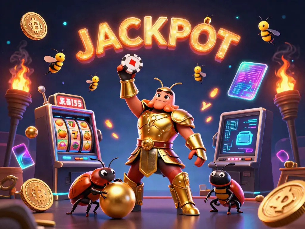 Engage with the slot world featuring a hercules beetle and vibrant game elements.
