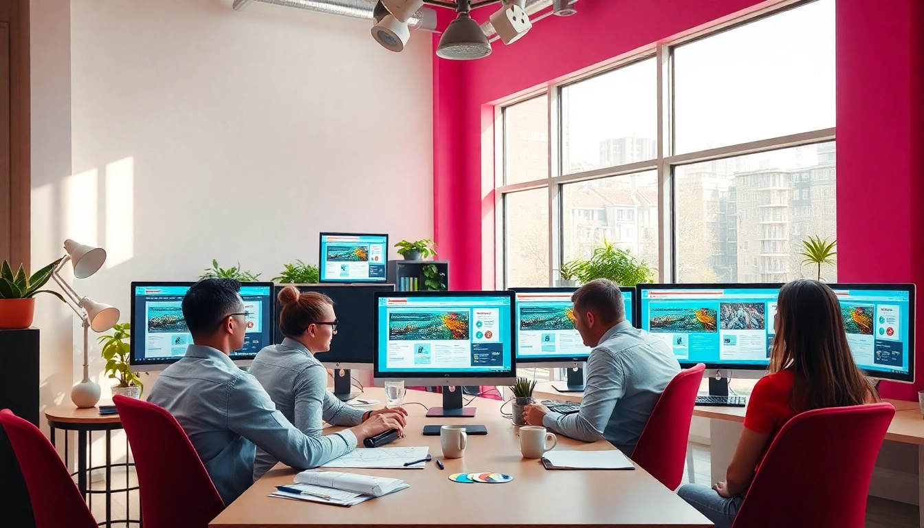 Creating innovative Web Design Hereford solutions in a vibrant studio atmosphere.