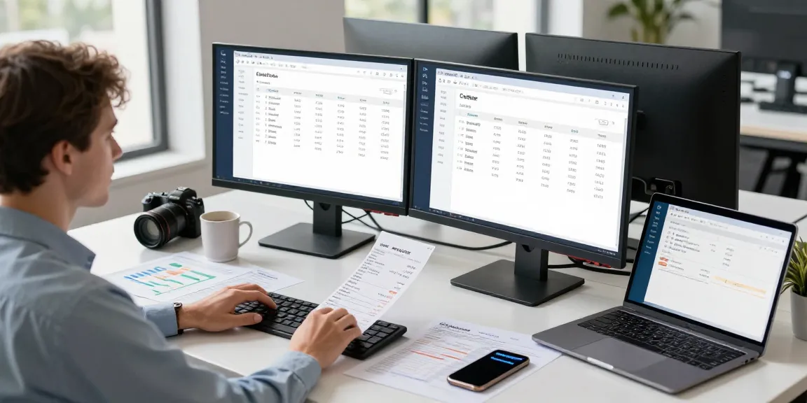 Data analyst detecting fake receipt using advanced AI technology at a modern office.