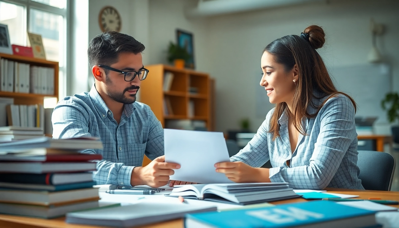 TOEFL expert help from a professional tutor in a vibrant study setting.