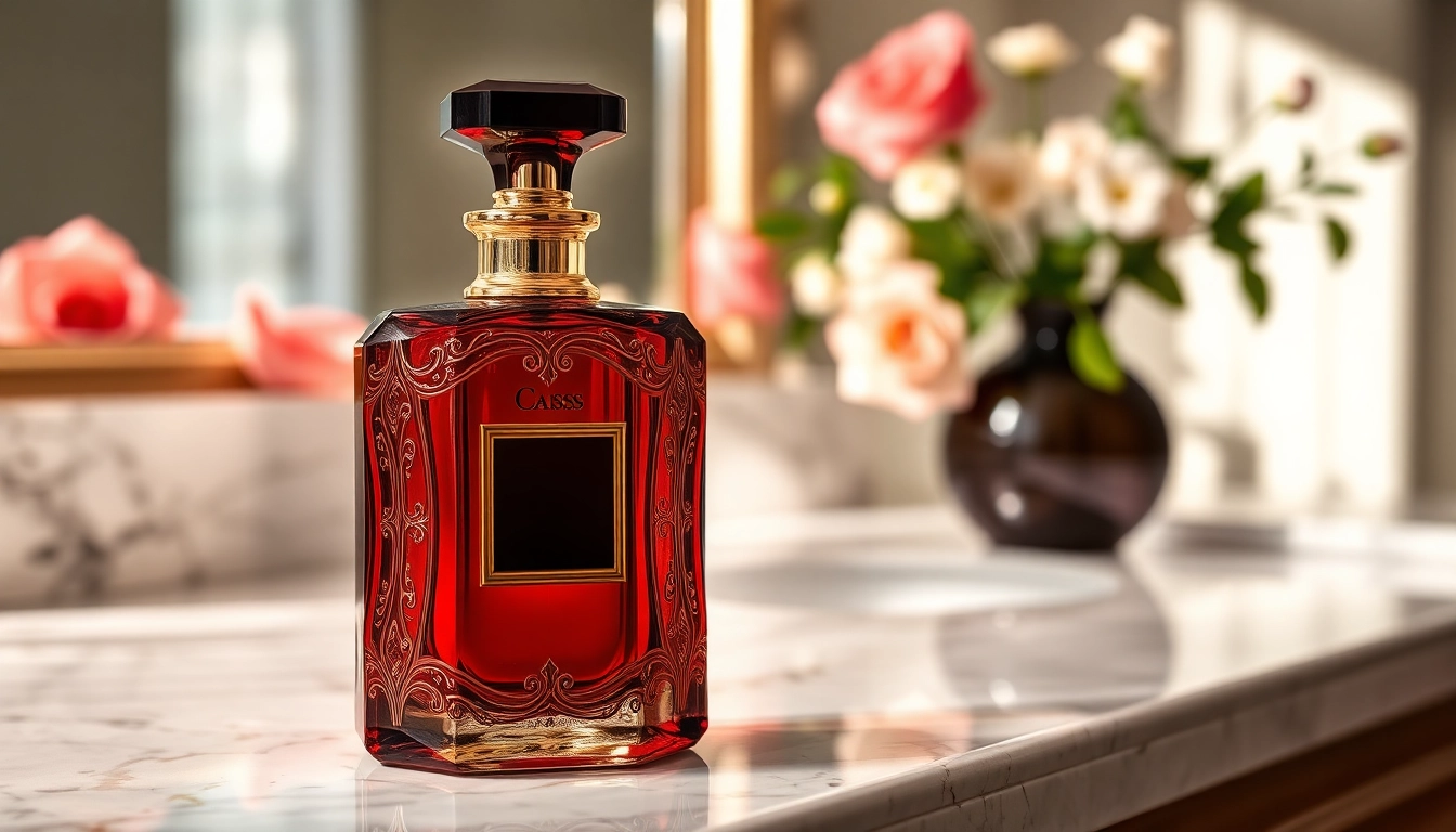 Captivating Rouge 540 alternative fragrance beautifully displayed on a marble vanity.