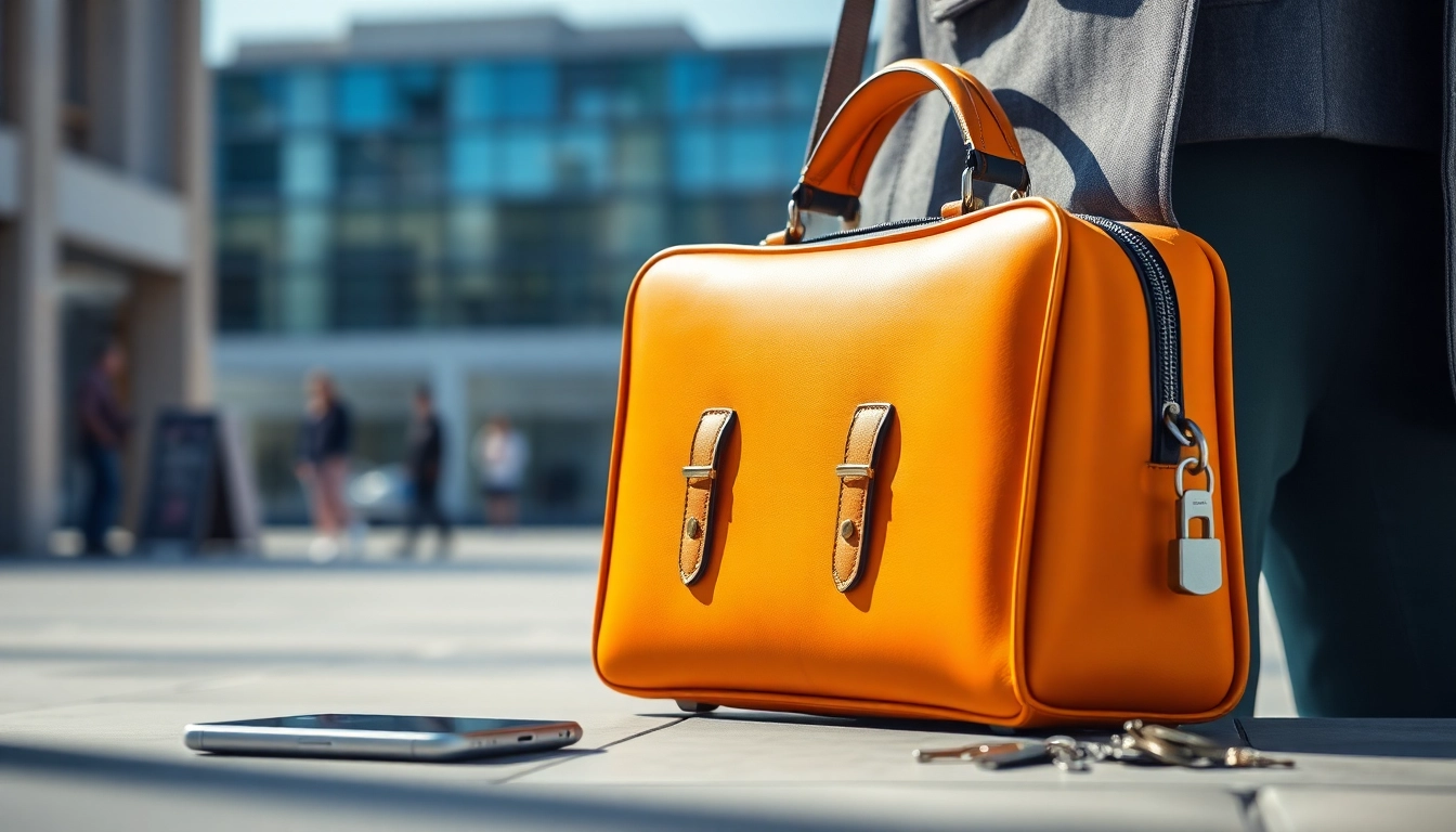 Verwenden Sie eine abschließbare Handytasche, die sicher und stilvoll ist.