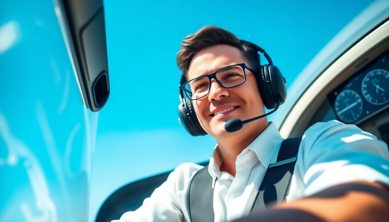 Pilot school near me training a professional in a modern cockpit environment.