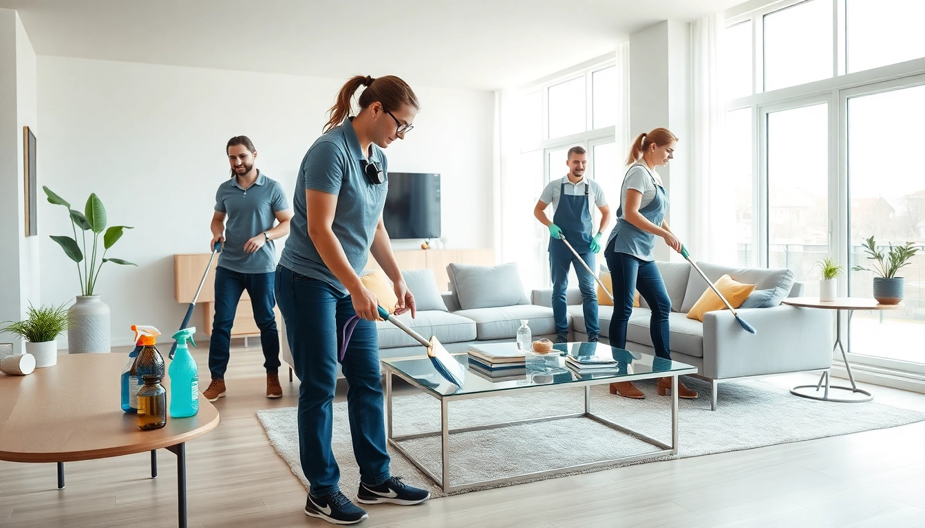 Experience thorough cleaning services near me with a professional team in action.