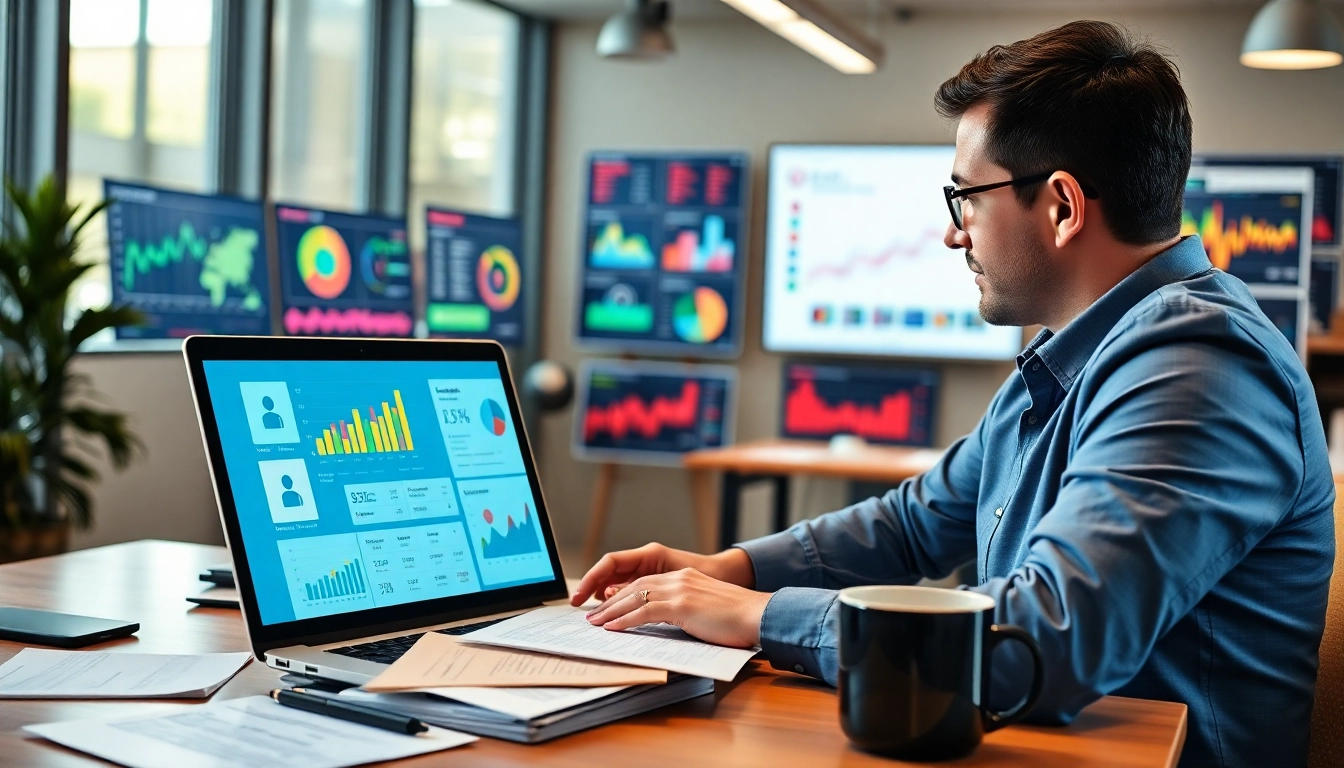 Learn to scrape linkedin leads from search results with a business professional analyzing data.