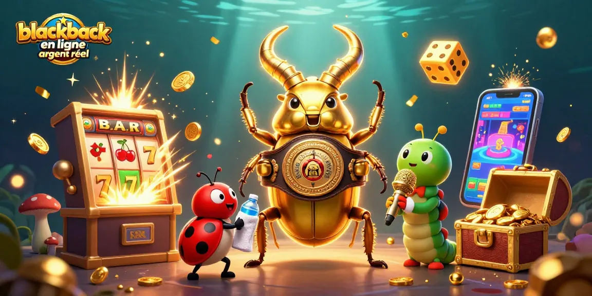 Gagnez au blackjack en ligne argent réel avec une ambiance de jackpot et des personnages animés.