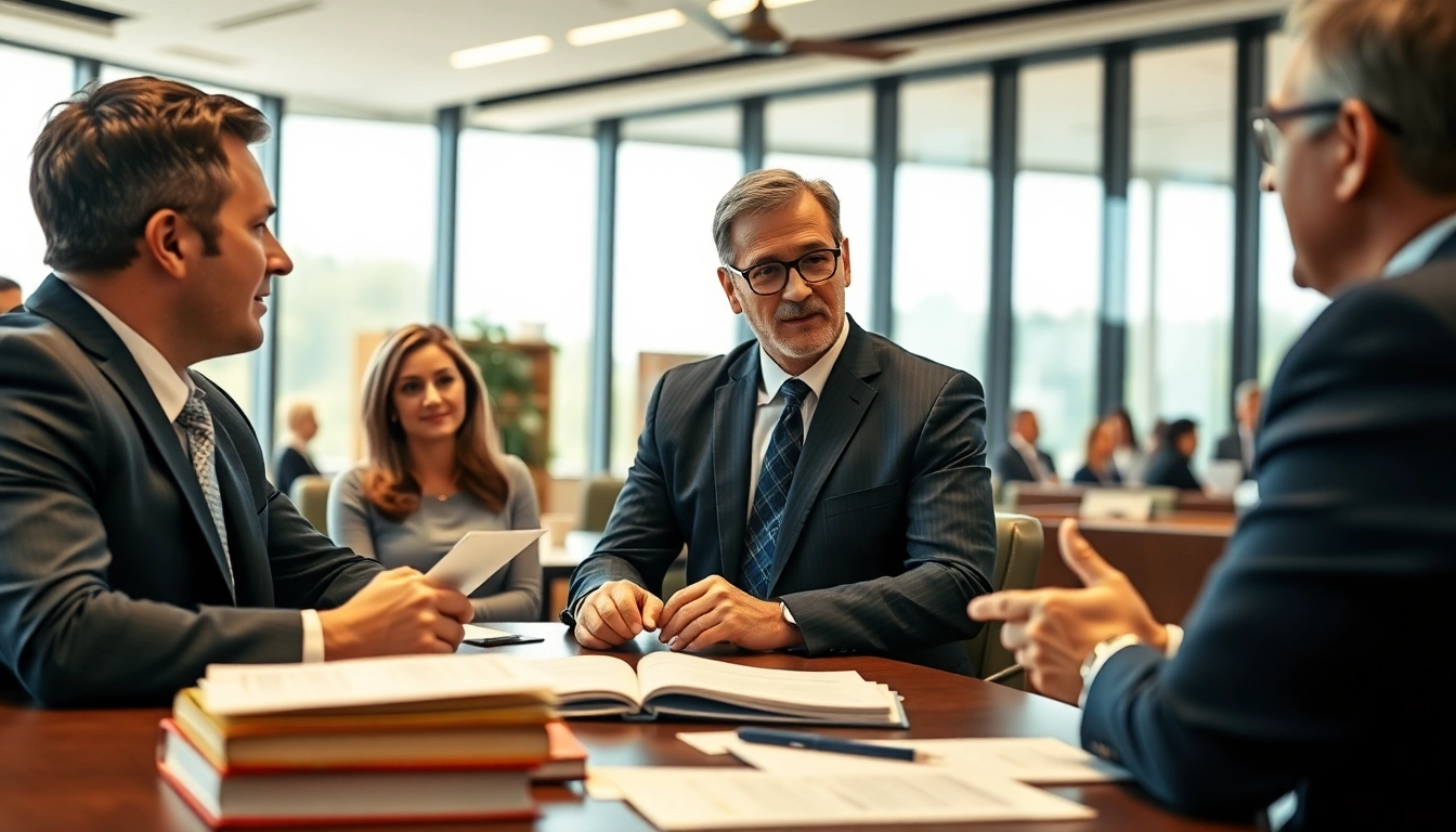 Clearwater truck accident attorney consulting clients in a professional law office setting.