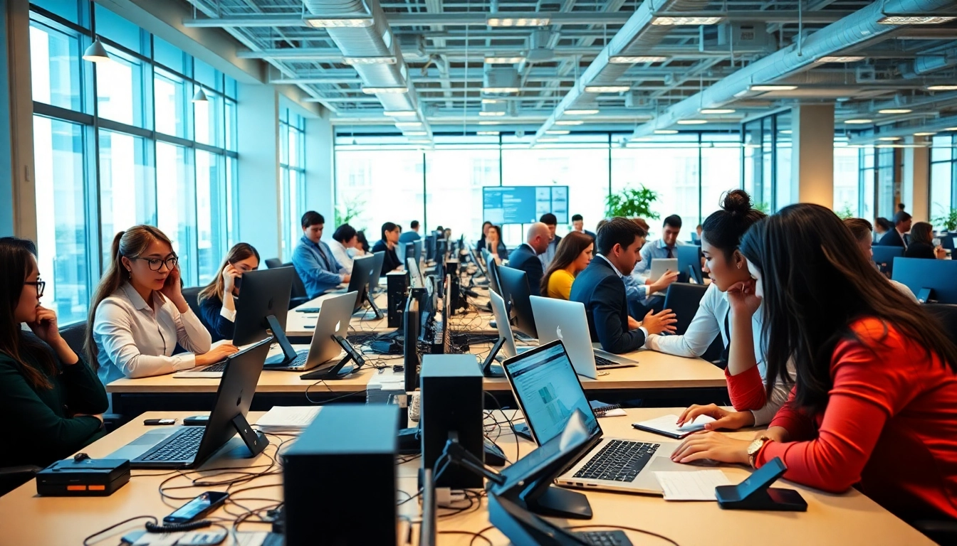 Connect with leading business phone providers in a modern office environment.