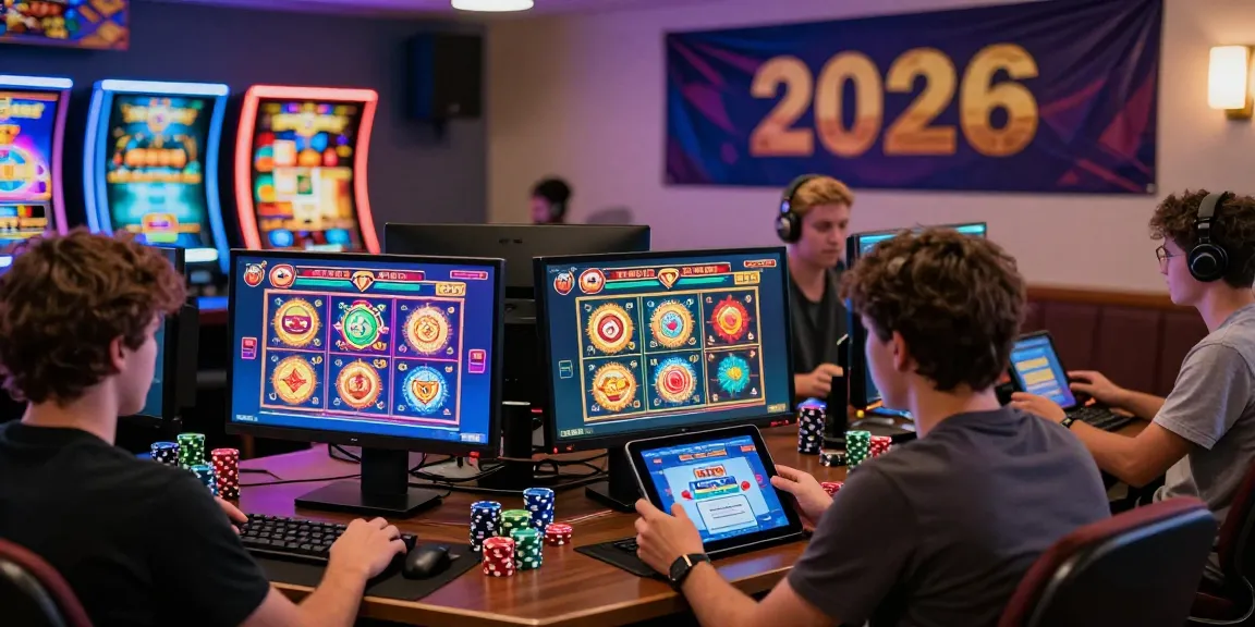 Engage with exciting slot games in a lively online casino atmosphere, showcasing diverse players and colorful graphics.