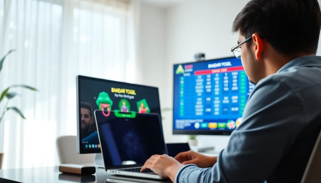 Menangkap momen pemain yang menganalisis bandar togel di depan komputer.