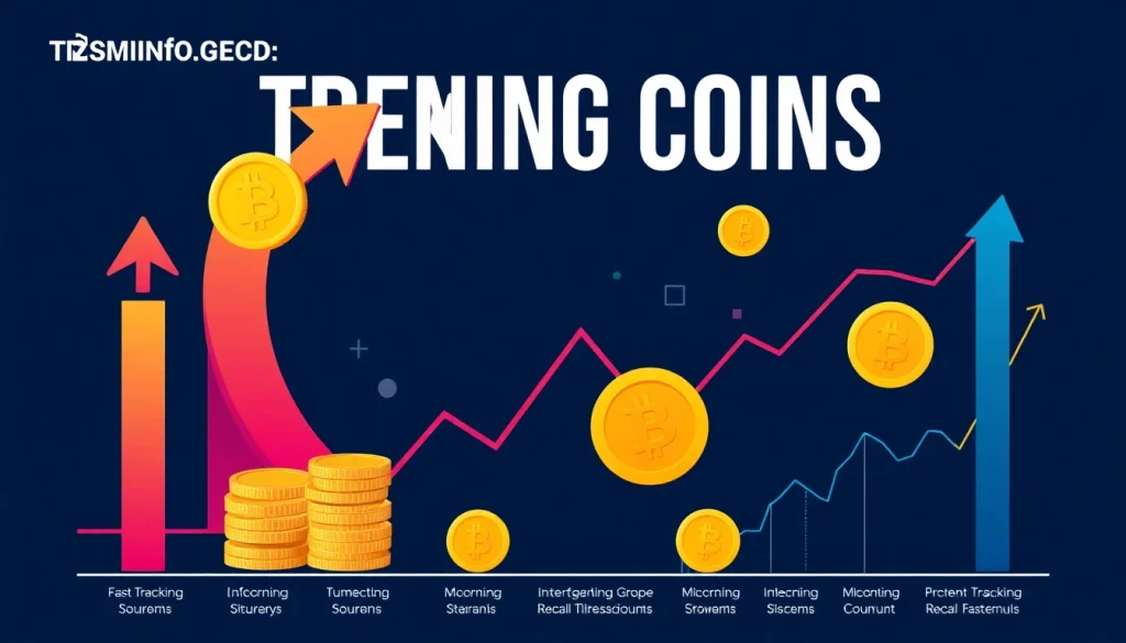 Discover the Trending Coins listing with dynamic visuals, showcasing growth and innovation in cryptocurrency.