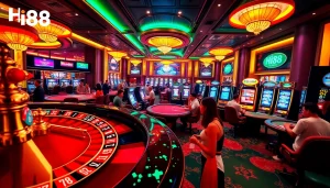 Hi88 offers an immersive casino experience with exciting poker games and spinning roulette wheels.