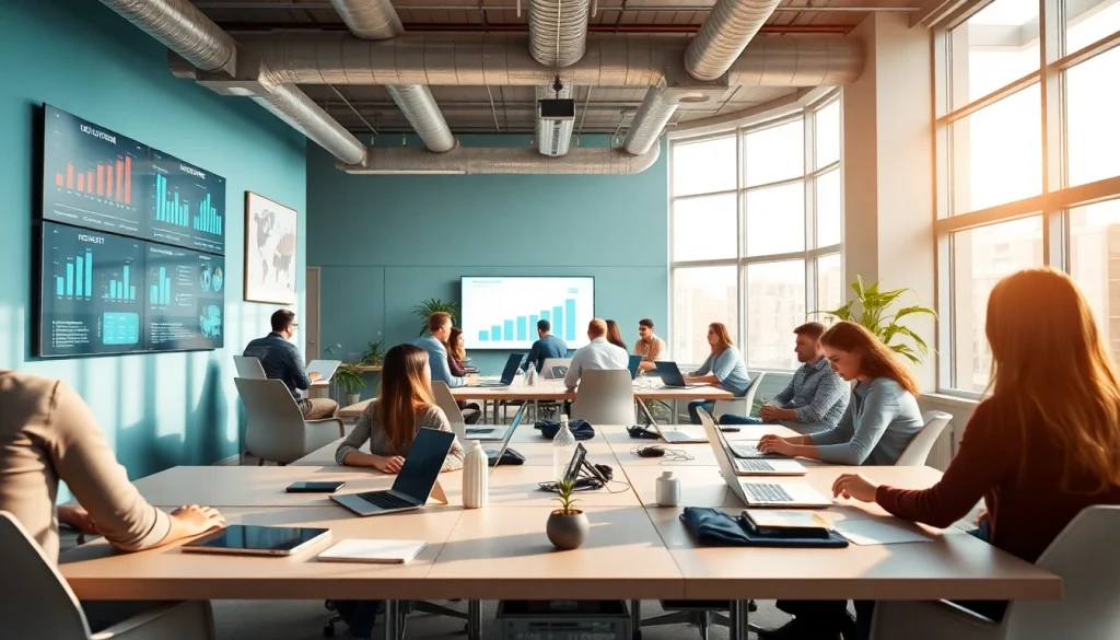 Small Business IT Support Tampa showcased in a vibrant office environment with collaborative professionals.