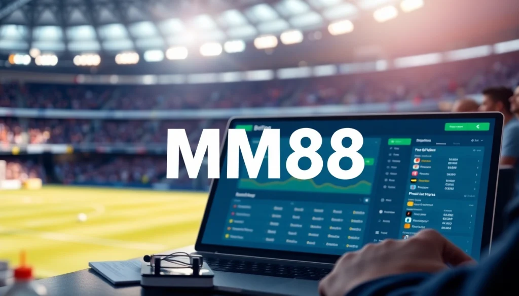 Engagement with MM88 sports betting platform highlighted on a vibrant user interface.