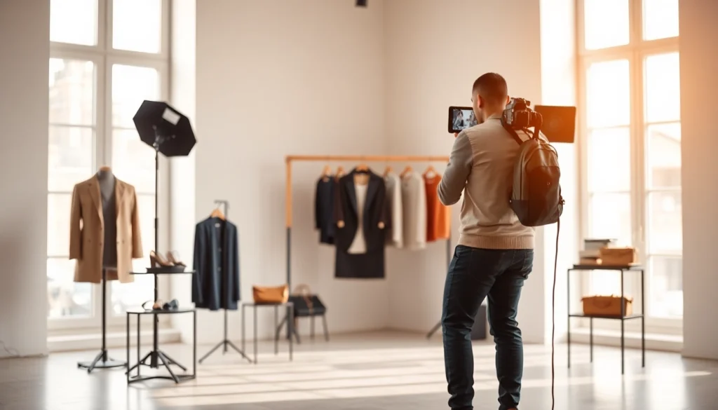 Foto ecommerce di prodotti catturati con professionalità in uno studio minimalista.