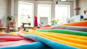 Punta di Roma stoffen in een heldere ontwerpstudio met kleurrijke swatches en een warme sfeer.