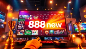 Dynamic gaming interface for 888new showcasing online betting and casino options.