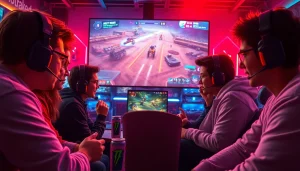 Menampilkan pemain kompetitif terlibat dalam hakim4d alternatif game pada sesi bermain yang energik.