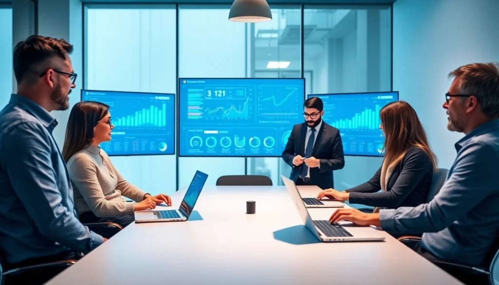 Engaged professionals from Fredericksburg IT Companies strategizing in a modern conference room.