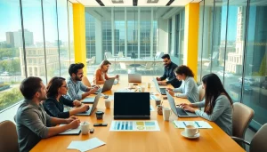 Boost your collaboration with https://rr88rd.com/, showcasing a vibrant team in a modern workspace.