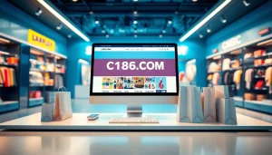 Shop at C168.COM with an engaging e-commerce experience displayed on a modern monitor.