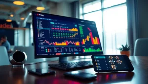 Menggambarkan platform bandar togel resmi dengan antarmuka yang menarik dan grafik warna-warni.