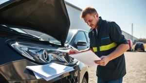 Kfz Sachverständiger Düren analysiert Fahrzeugschaden mit umfassender Expertise.