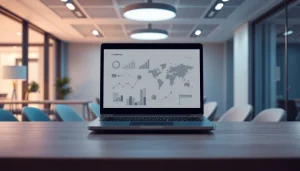 Visualización de software para flipping que muestra estadísticas de rendimiento y gráficos en un ordenador portátil.