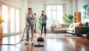 Delivering exceptional Cleaning Service in a sunlit, modern living room with vibrant decor.