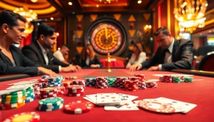 Experience the thrill of winning at XX88’s vibrant poker table, featuring colorful chips and focused players.