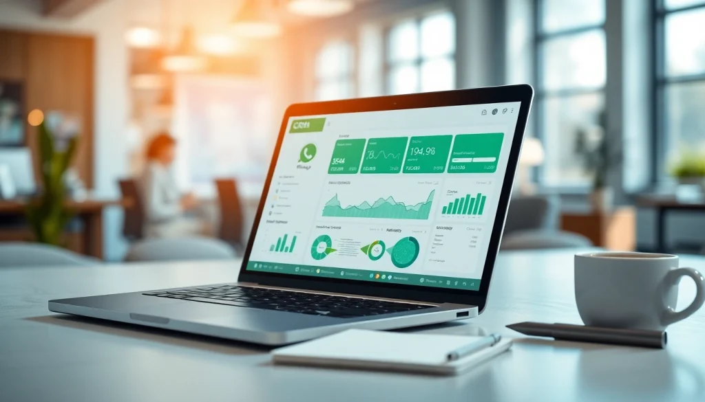 What is a CRM for WhatsApp illustrated with a modern CRM dashboard and communication tools.