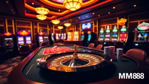 Engage with the MM88 LINK experience at a vibrant casino table filled with exciting games.